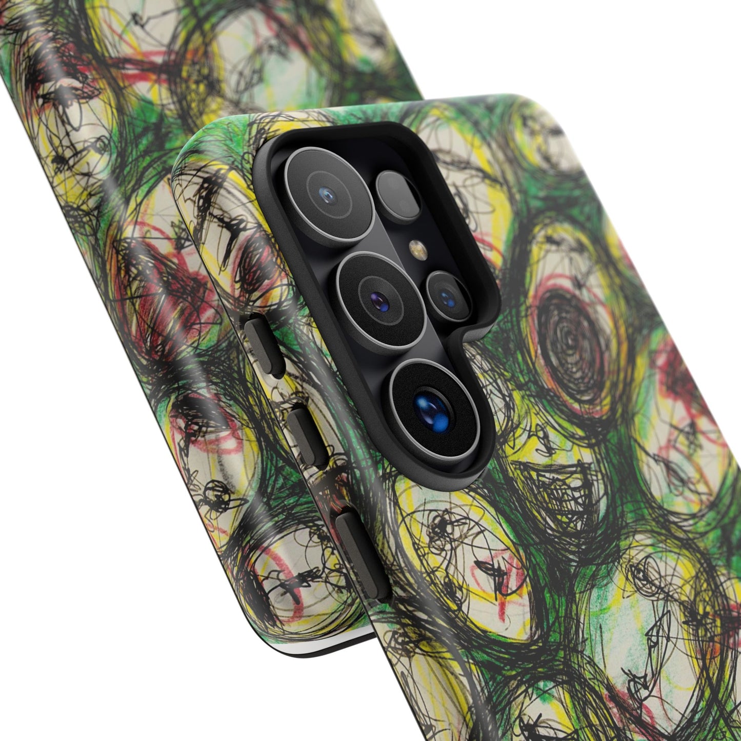 Abstract Sanity Faces Phone Case | Expressionist Face Art | Tough Case