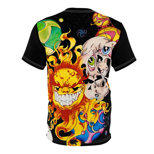 Psychedelic Sun & Skull Tee | Psychedelic All-Over Print | Space Art