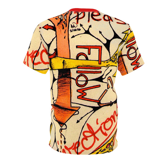 Please Follow Directions Collage Tee | Graffiti Arrow All-Over Print