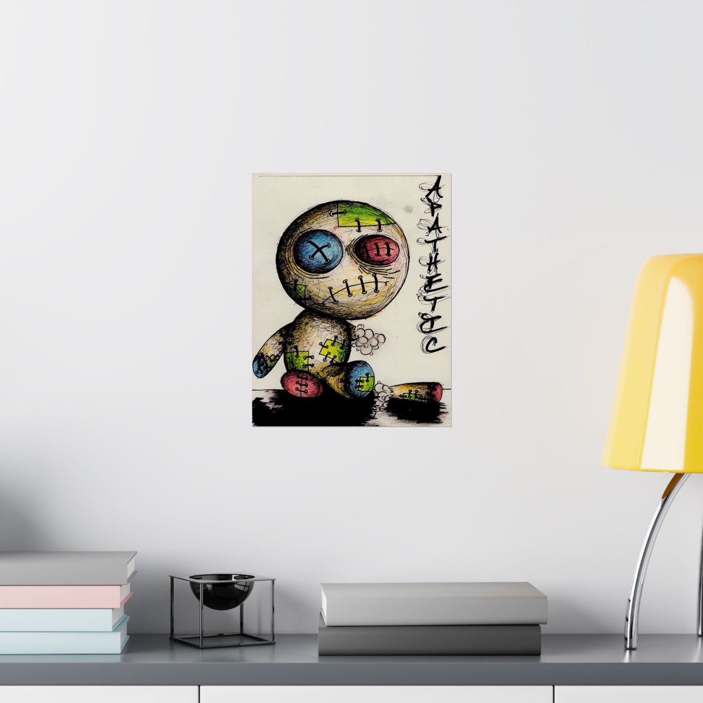 Voodoo Patch Doll Matte Poster | Cute Creepy Art | Abstract Bedroom Wall Decor