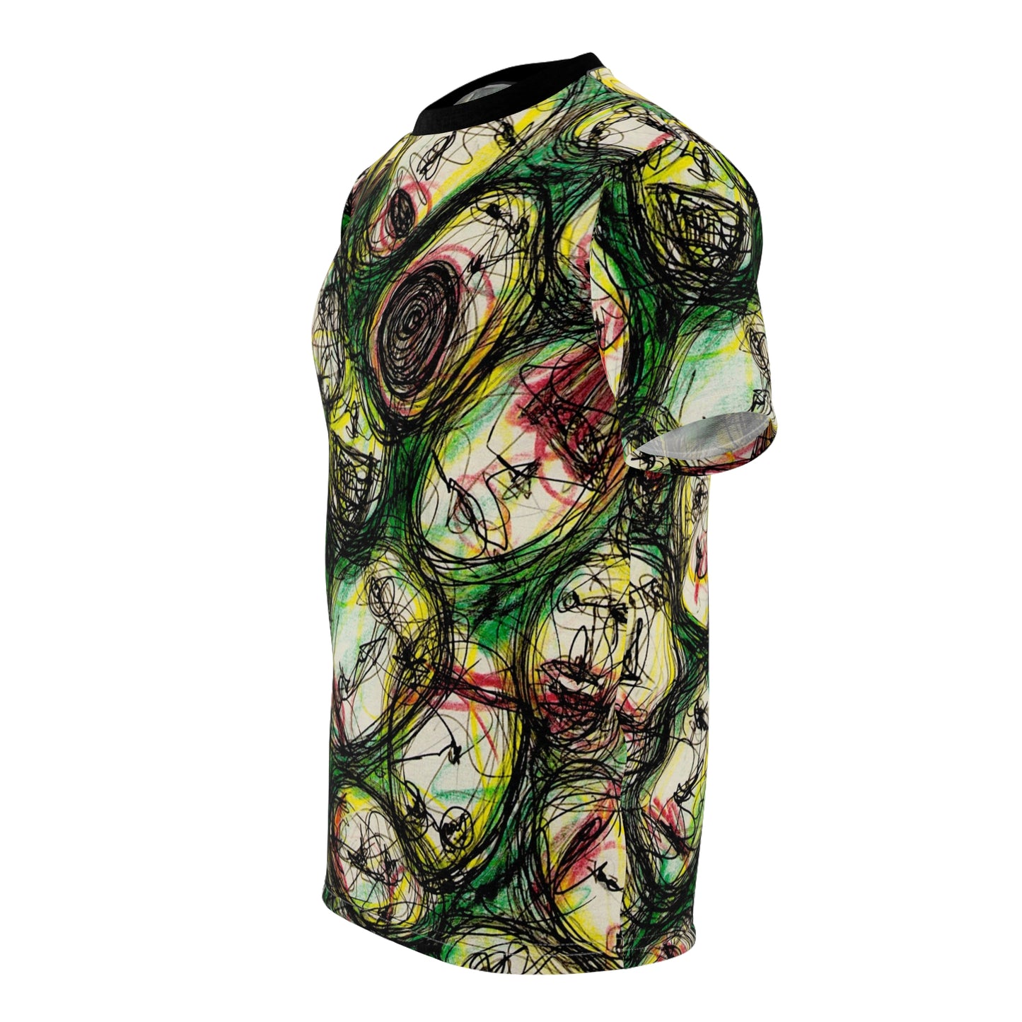 Abstract Sanity Faces Tee | Expressionist Face Art T-shirt | All-Over Print