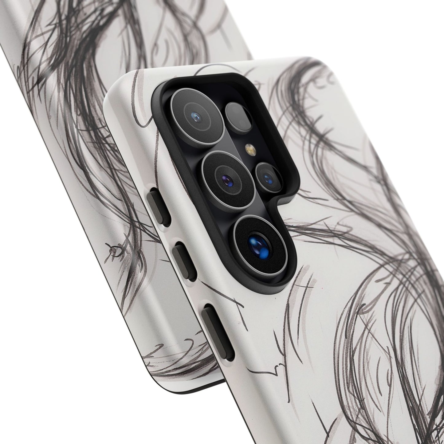 Smokey Ink Koi phone case | abstract koi sketch, smoky ink illustration