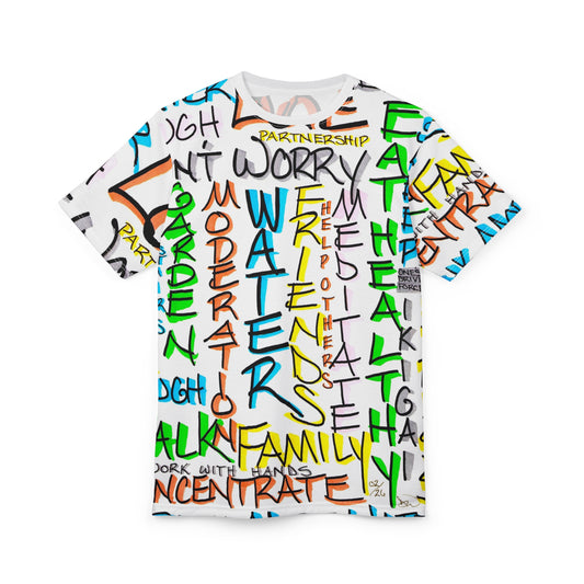 Words of Life All-Over Print Tee | Handwritten Positive Word Pattern