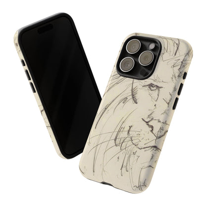 Flowing Lion Sketch phone case | Wildlife Art | Tough Cases