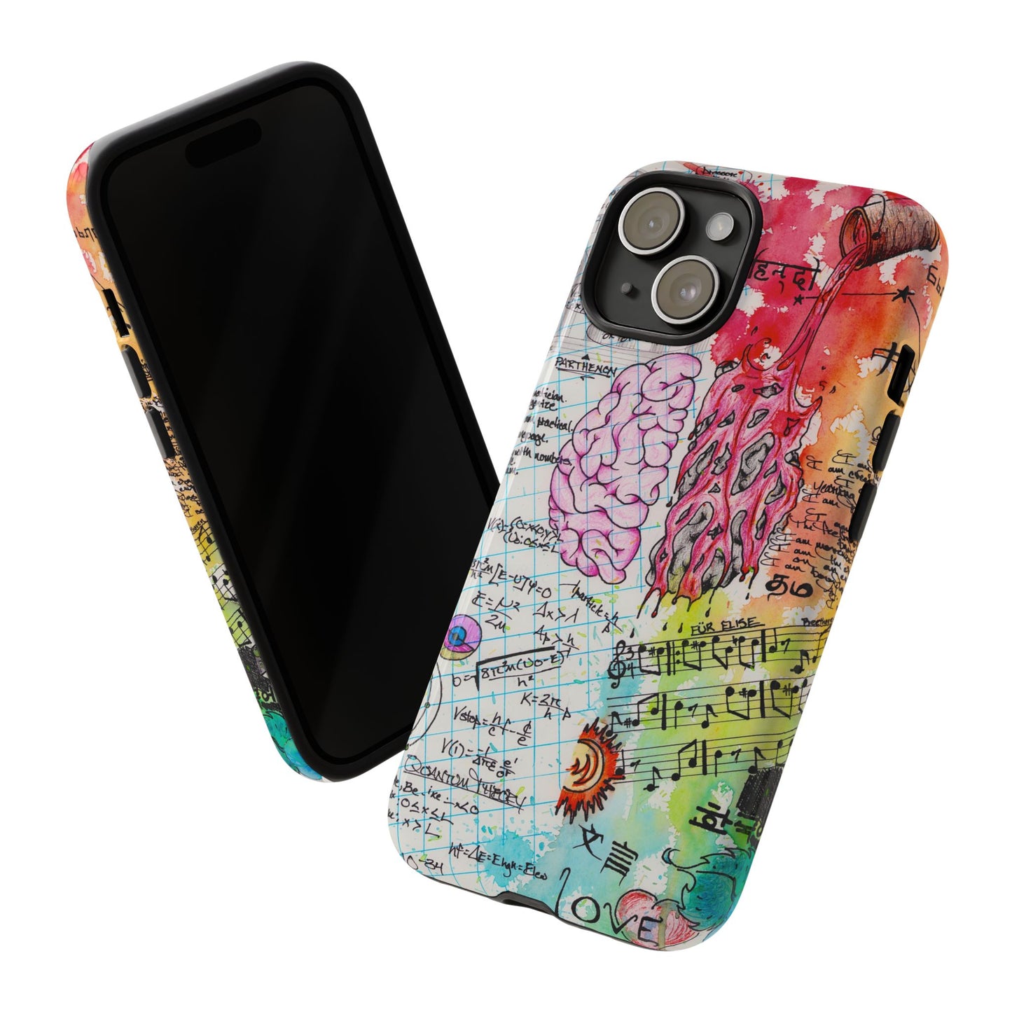 Brain Hemispheres Collage Phone Case | Tough Cases | Abstract Art Phone Case
