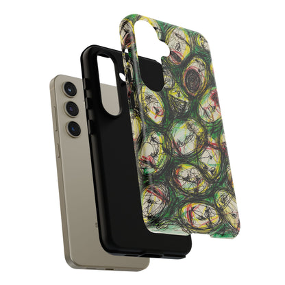 Abstract Sanity Faces Phone Case | Expressionist Face Art | Tough Case
