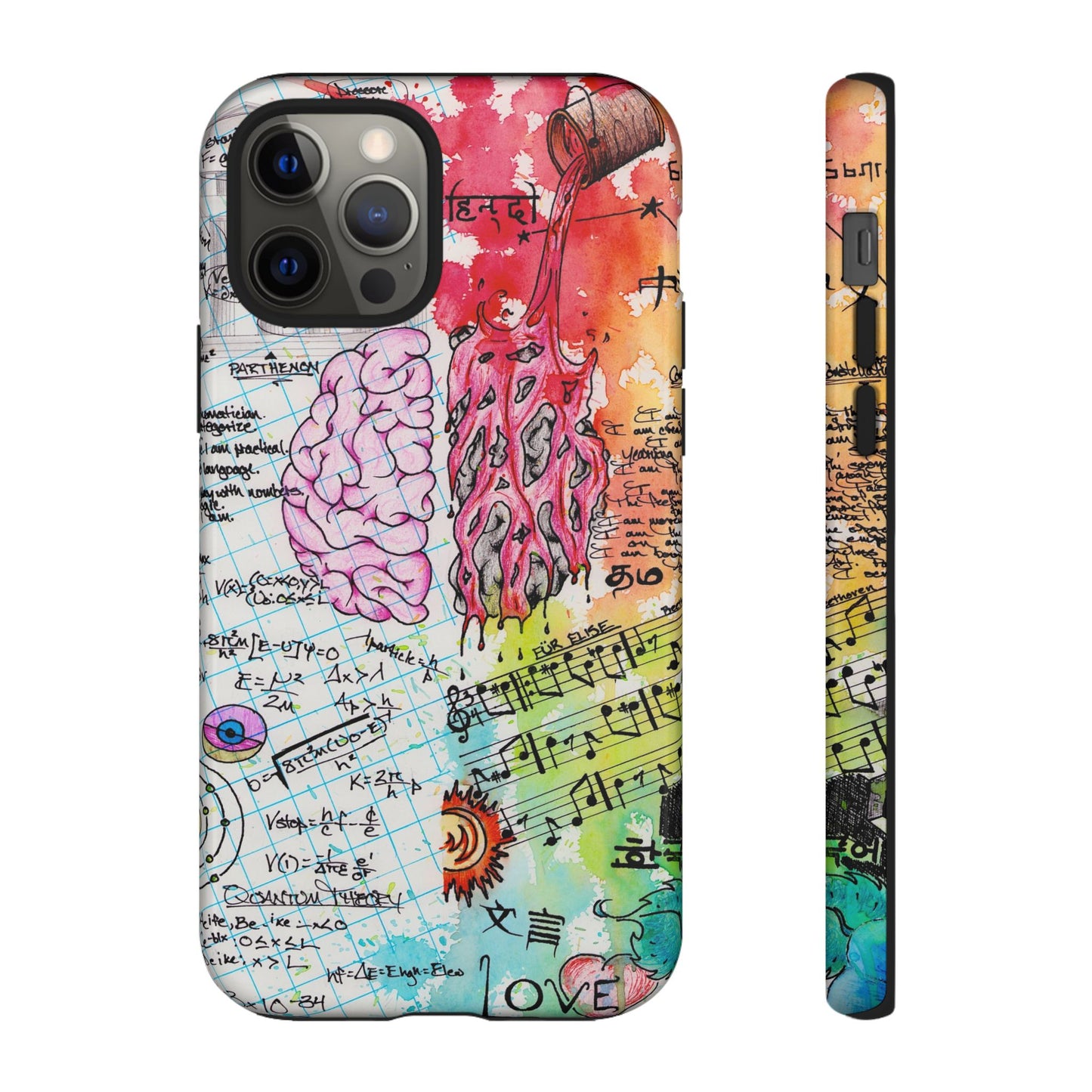 Brain Hemispheres Collage Phone Case | Tough Cases | Abstract Art Phone Case