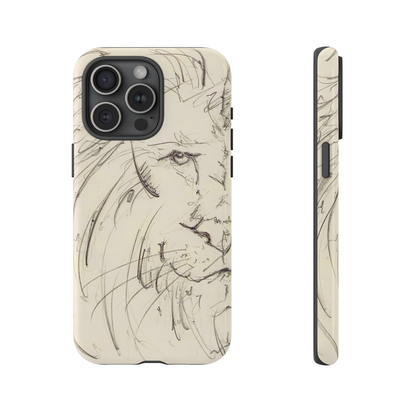 Flowing Lion Sketch phone case | Wildlife Art | Tough Cases