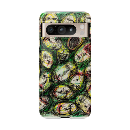 Abstract Sanity Faces Phone Case | Expressionist Face Art | Tough Case