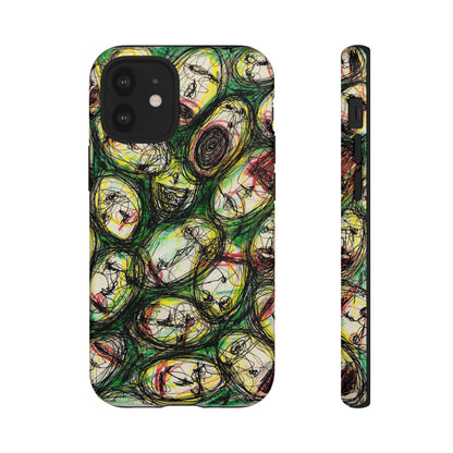 Abstract Sanity Faces Phone Case | Expressionist Face Art | Tough Case