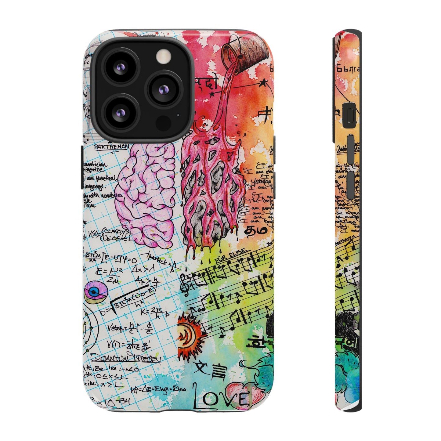 Brain Hemispheres Collage Phone Case | Tough Cases | Abstract Art Phone Case