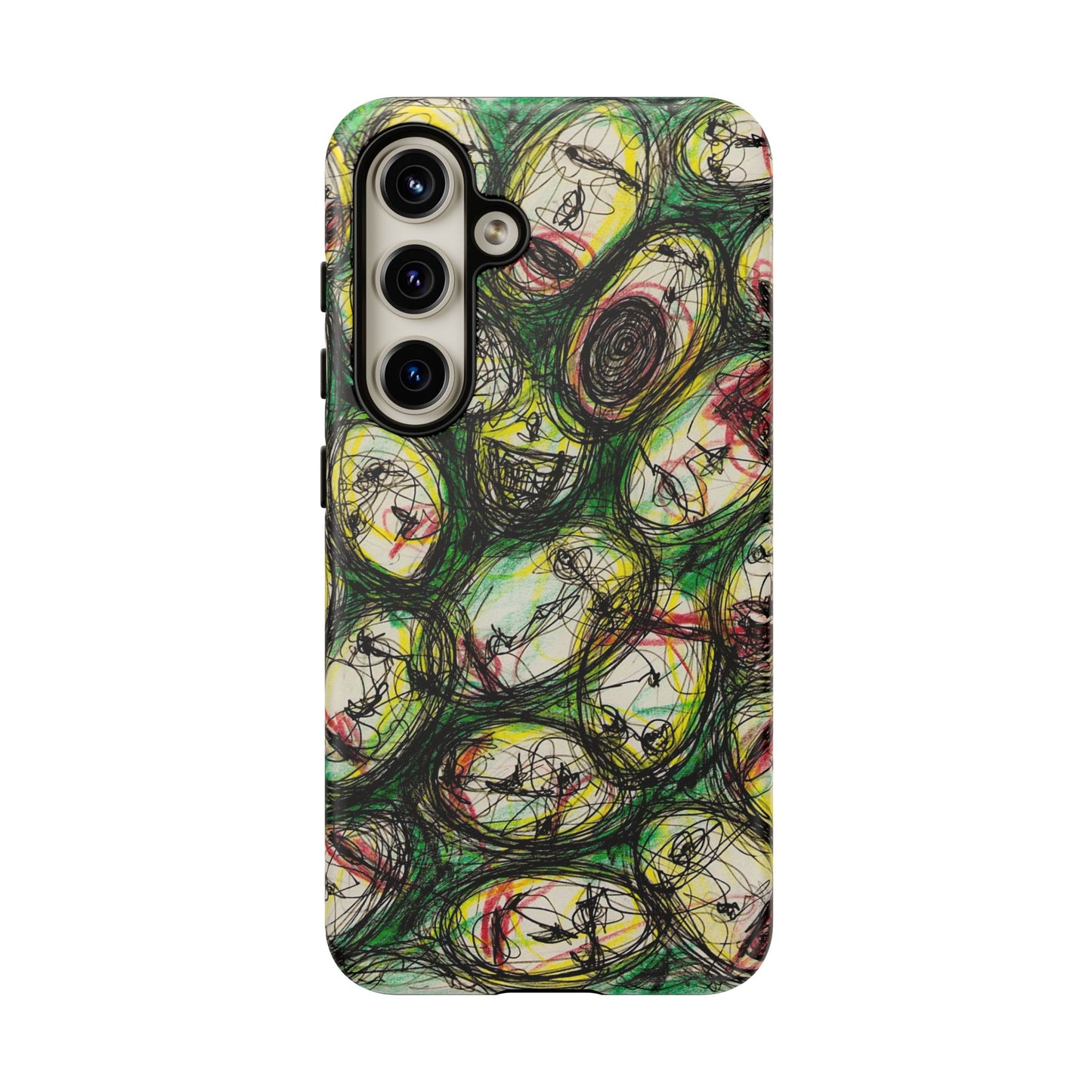 Abstract Sanity Faces Phone Case | Expressionist Face Art | Tough Case
