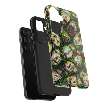 Abstract Sanity Faces Phone Case | Expressionist Face Art | Tough Case