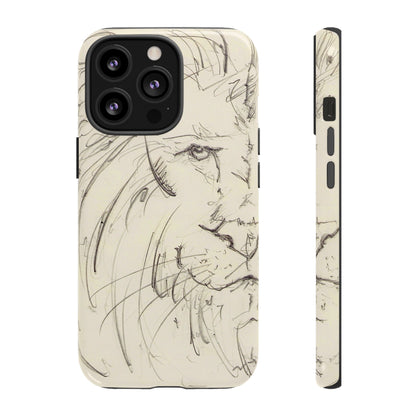 Flowing Lion Sketch phone case | Wildlife Art | Tough Cases