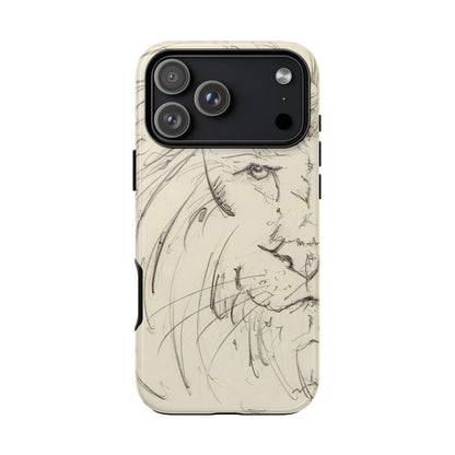 Flowing Lion Sketch phone case | Wildlife Art | Tough Cases