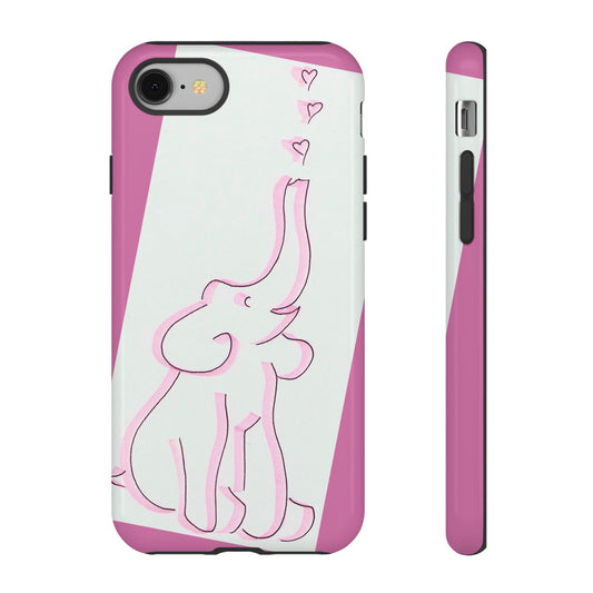 Joyful Pink Elephant Phone Case | Tough Phone Case