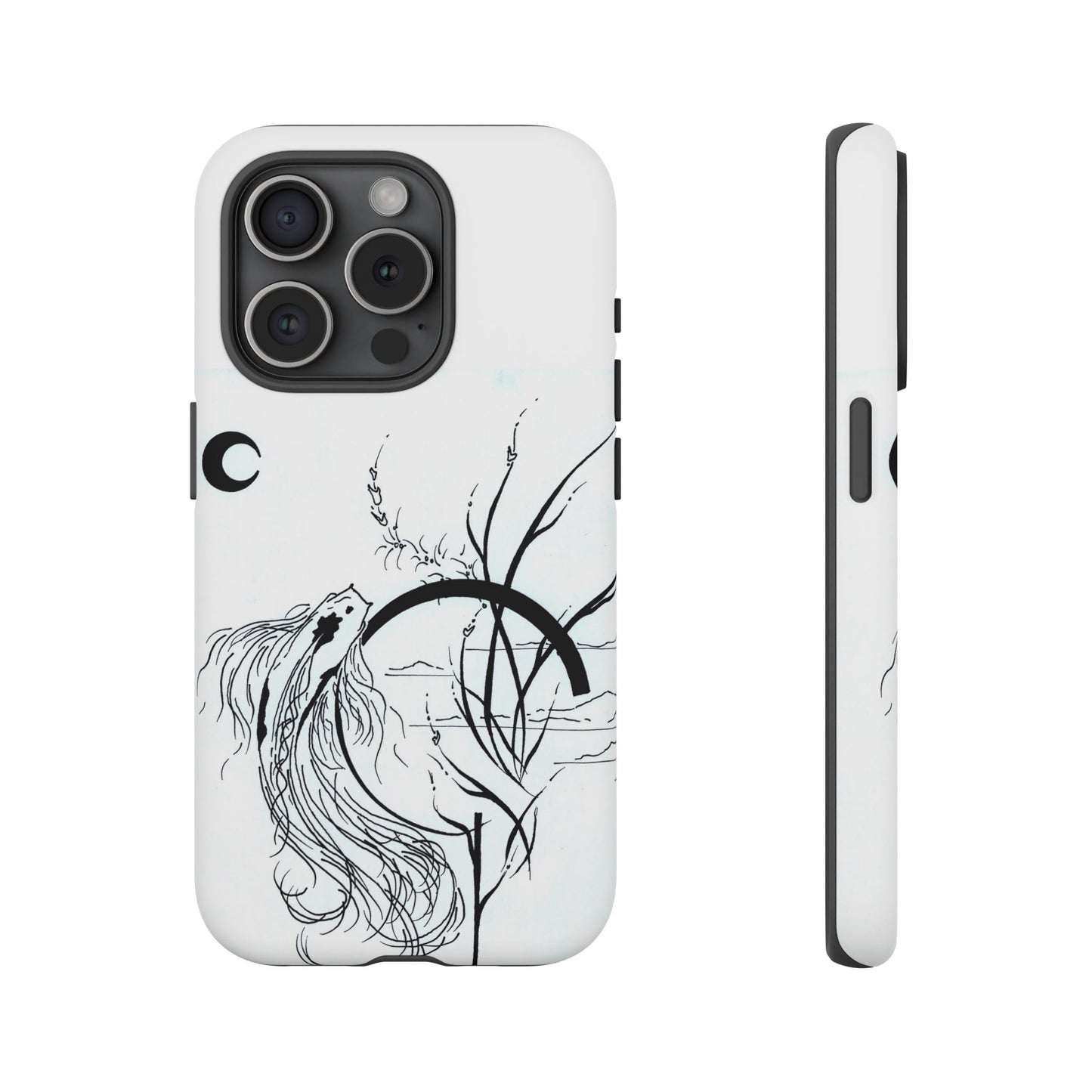 At Ease Koi Illustration phone case | Minimalist Line Art | Tough Cases