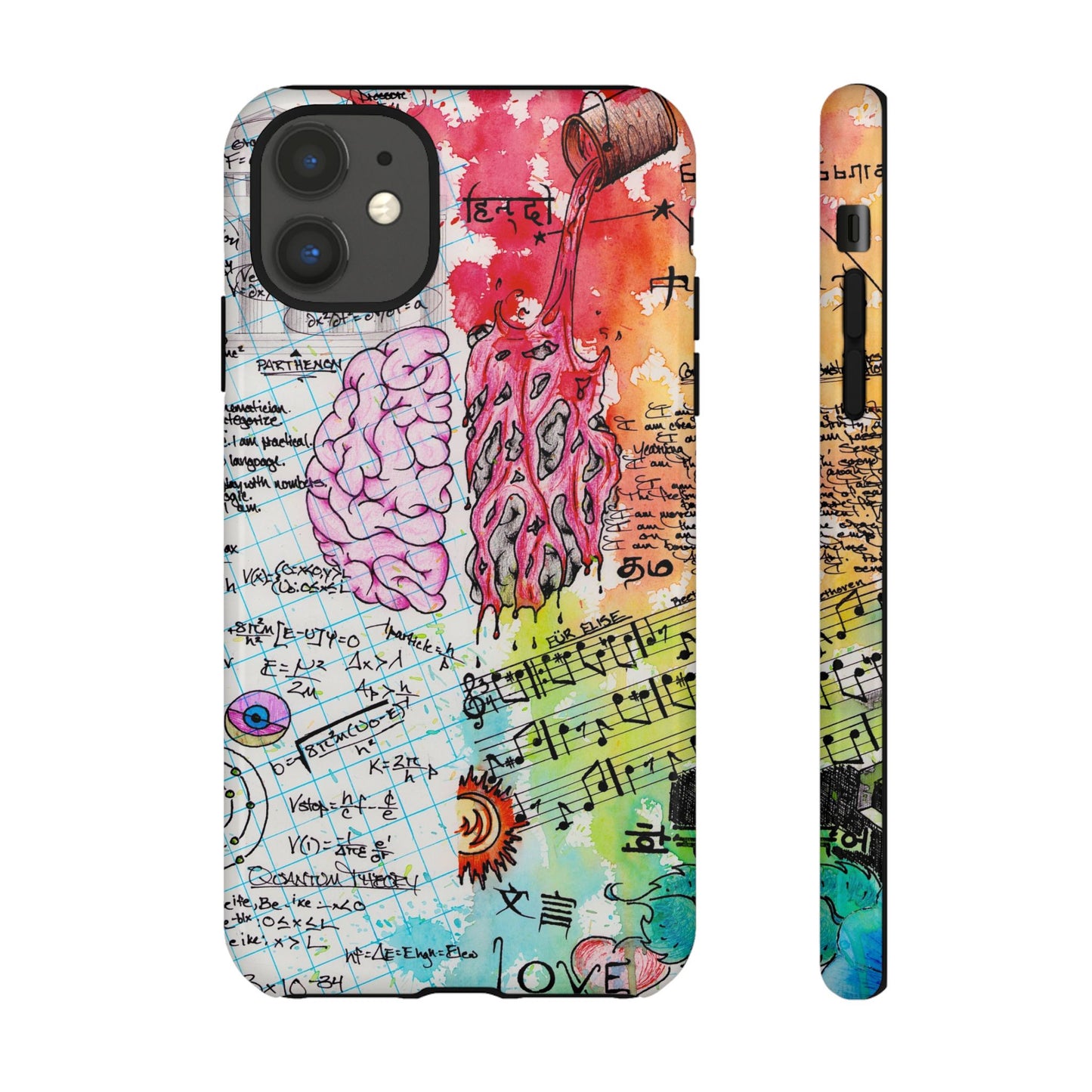 Brain Hemispheres Collage Phone Case | Tough Cases | Abstract Art Phone Case