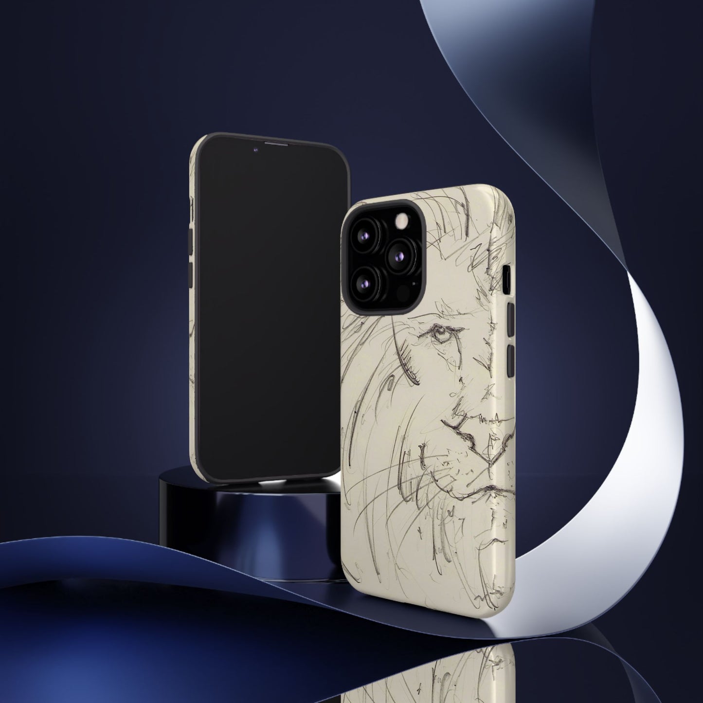 Flowing Lion Sketch phone case | Wildlife Art | Tough Cases