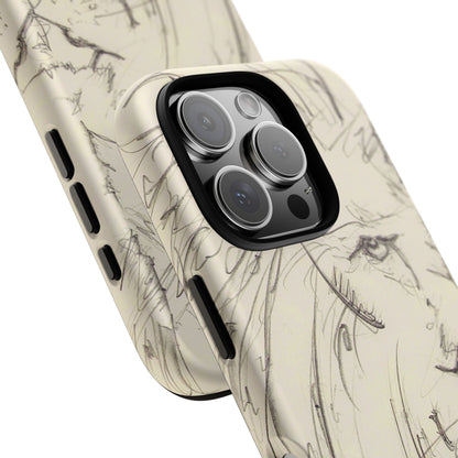Flowing Lion Sketch phone case | Wildlife Art | Tough Cases