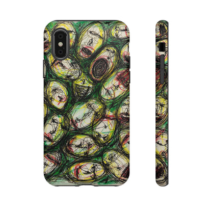 Abstract Sanity Faces Phone Case | Expressionist Face Art | Tough Case