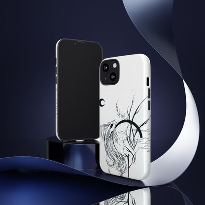 At Ease Koi Illustration phone case | Minimalist Line Art | Tough Cases