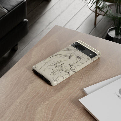 Flowing Lion Sketch phone case | Wildlife Art | Tough Cases