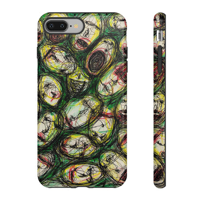 Abstract Sanity Faces Phone Case | Expressionist Face Art | Tough Case