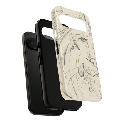 Flowing Lion Sketch phone case | Wildlife Art | Tough Cases
