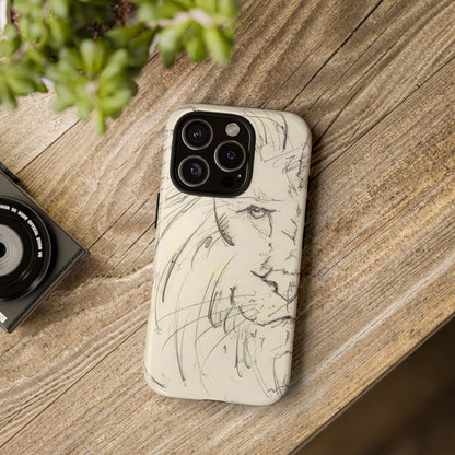 Flowing Lion Sketch phone case | Wildlife Art | Tough Cases