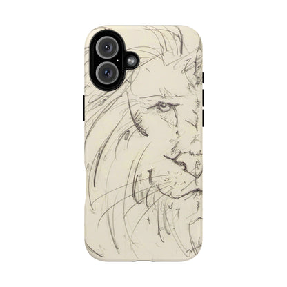 Flowing Lion Sketch phone case | Wildlife Art | Tough Cases