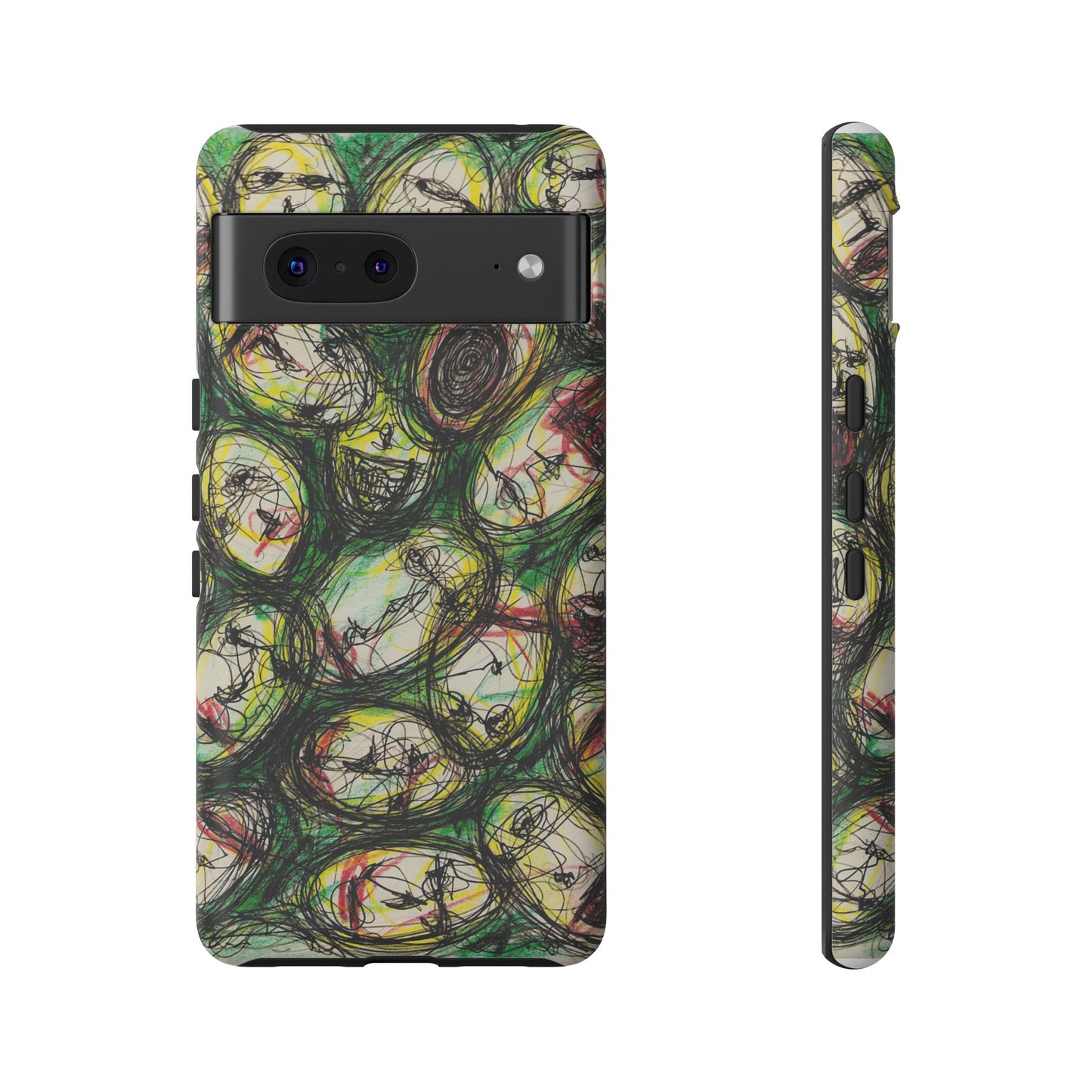 Abstract Sanity Faces Phone Case | Expressionist Face Art | Tough Case