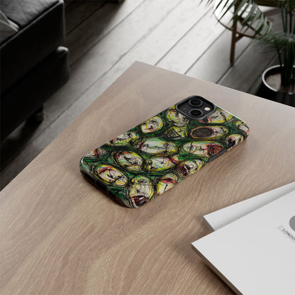 Abstract Sanity Faces Phone Case | Expressionist Face Art | Tough Case