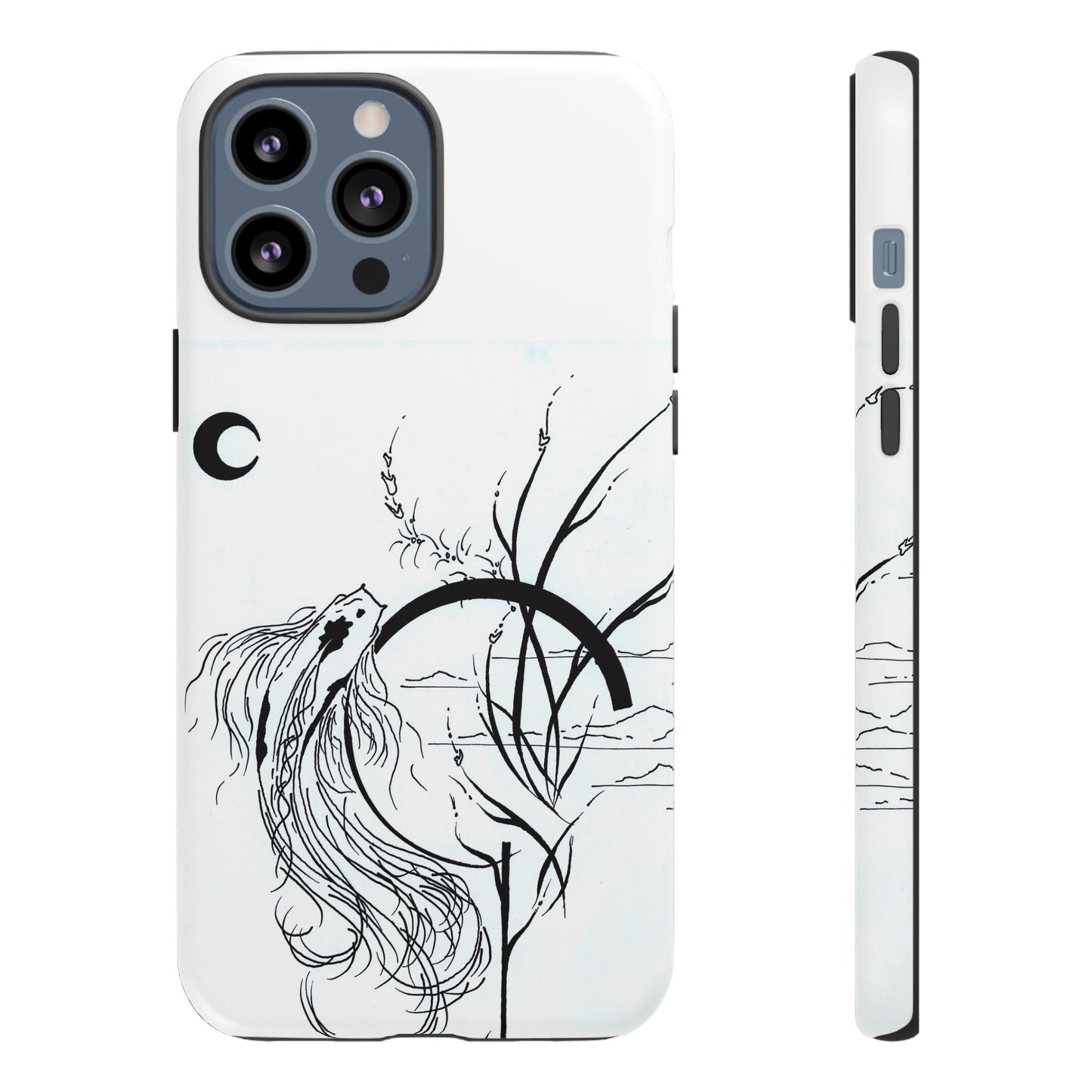 At Ease Koi Illustration phone case | Minimalist Line Art | Tough Cases