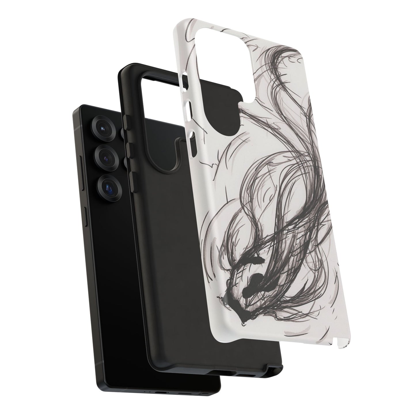 Smokey Ink Koi phone case | abstract koi sketch, smoky ink illustration