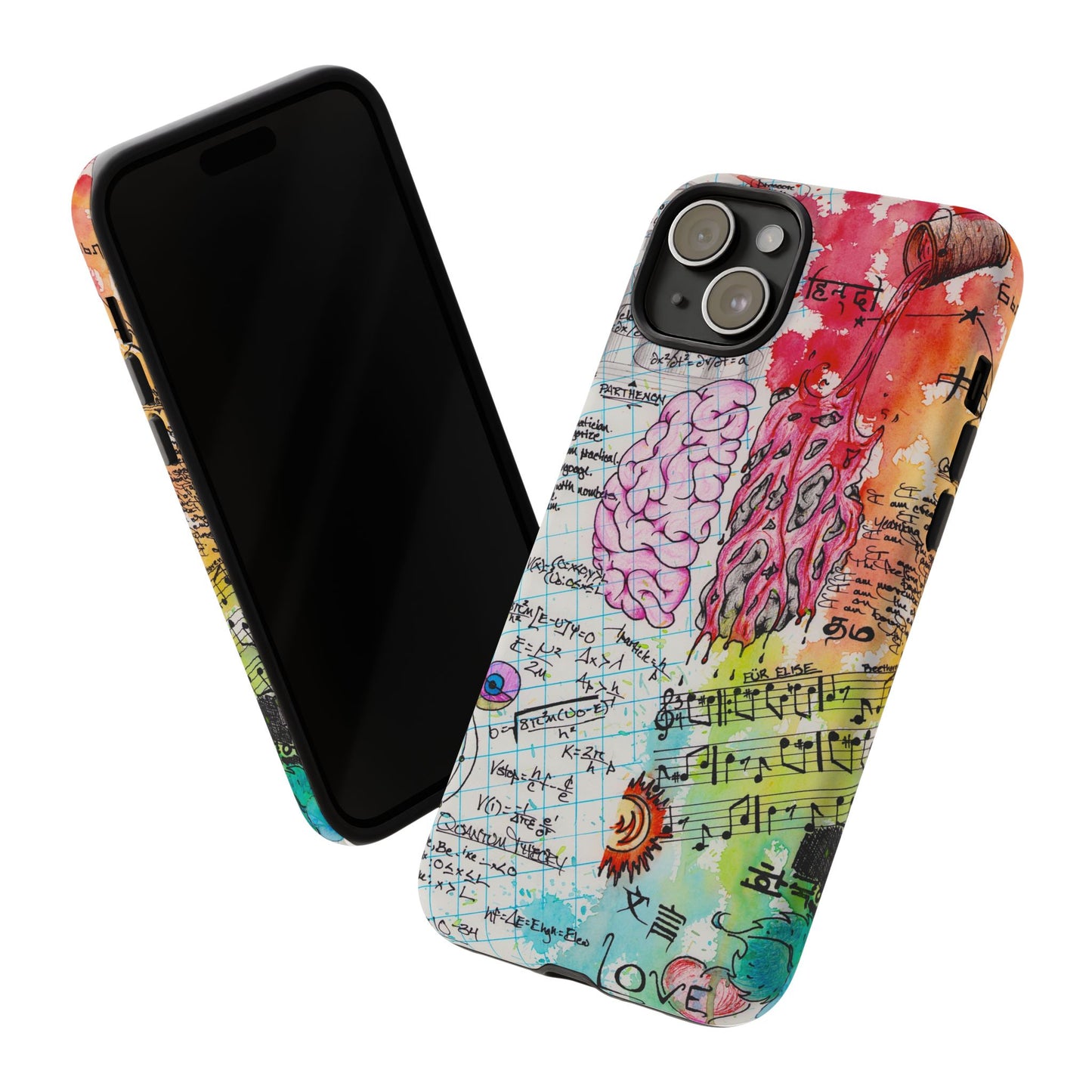 Brain Hemispheres Collage Phone Case | Tough Cases | Abstract Art Phone Case