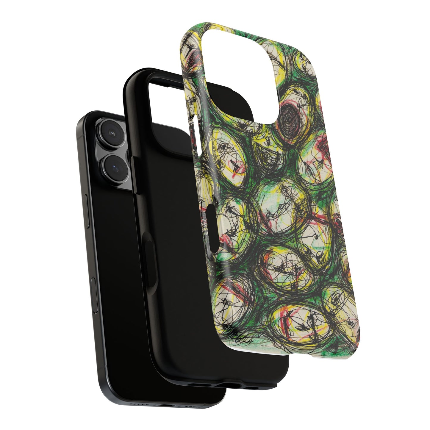 Abstract Sanity Faces Phone Case | Expressionist Face Art | Tough Case
