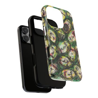 Abstract Sanity Faces Phone Case | Expressionist Face Art | Tough Case