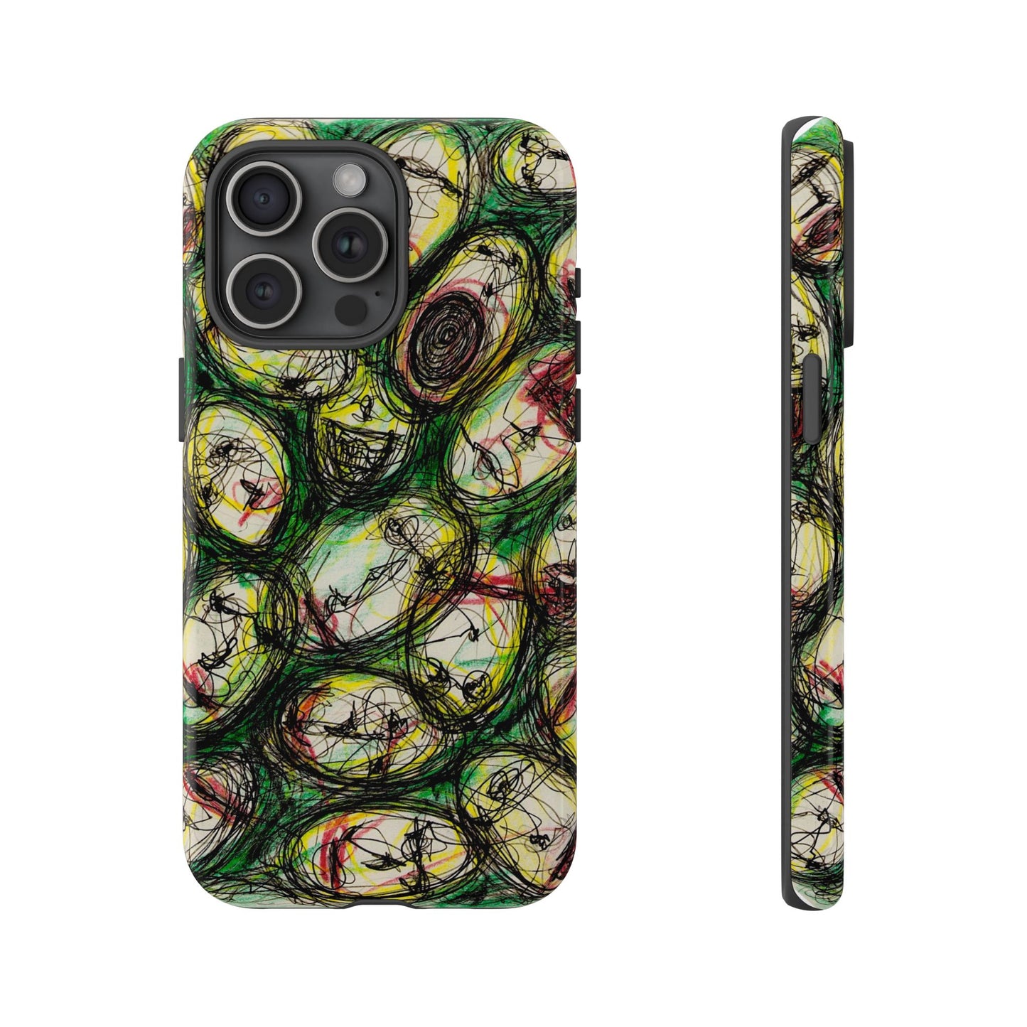 Abstract Sanity Faces Phone Case | Expressionist Face Art | Tough Case