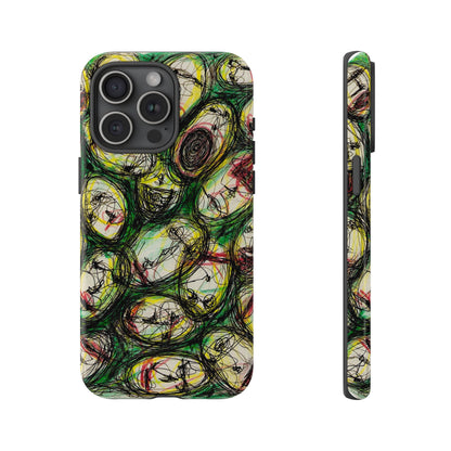Abstract Sanity Faces Phone Case | Expressionist Face Art | Tough Case