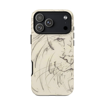 Flowing Lion Sketch phone case | Wildlife Art | Tough Cases