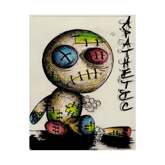 Voodoo Patch Doll Matte Poster | Cute Creepy Art | Abstract Bedroom Wall Decor