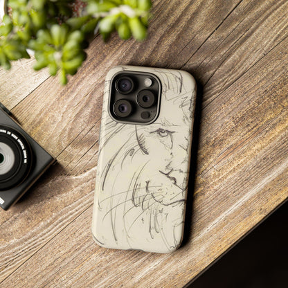 Flowing Lion Sketch phone case | Wildlife Art | Tough Cases