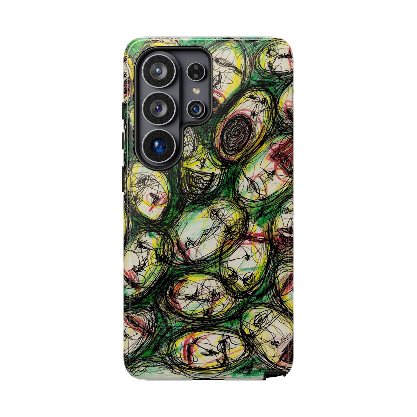 Abstract Sanity Faces Phone Case | Expressionist Face Art | Tough Case