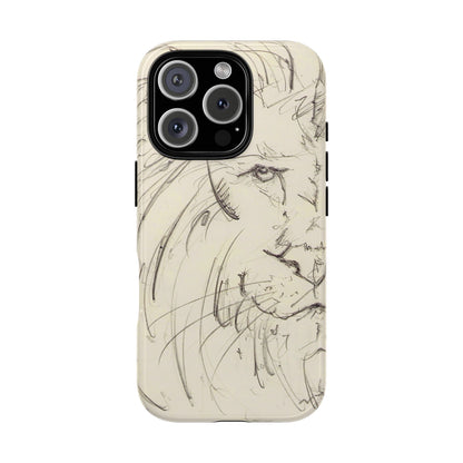 Flowing Lion Sketch phone case | Wildlife Art | Tough Cases
