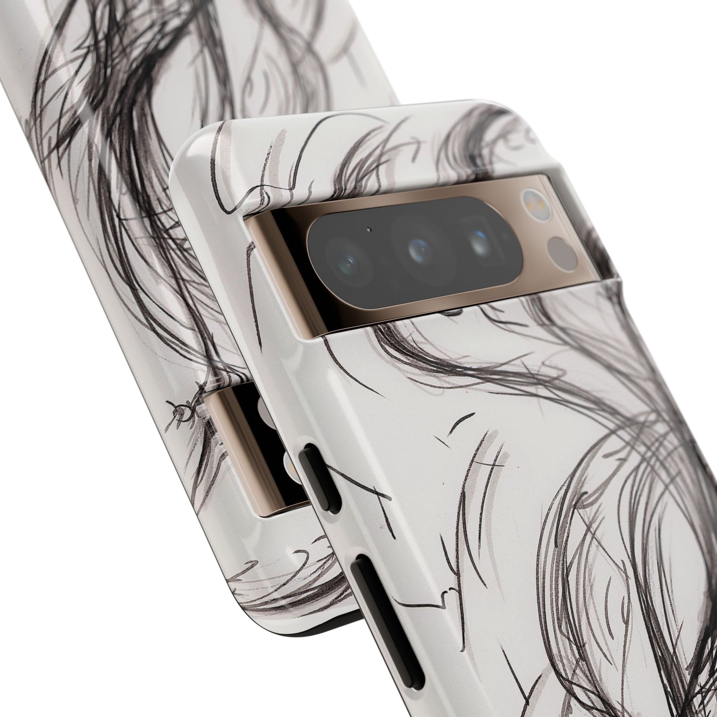 Smokey Ink Koi phone case | abstract koi sketch, smoky ink illustration
