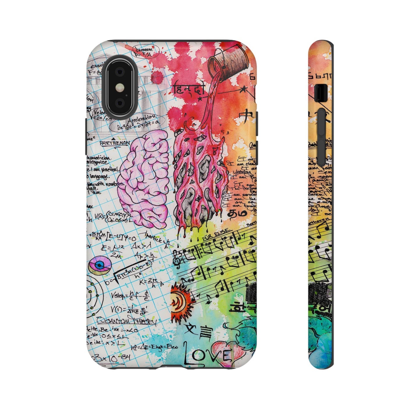Brain Hemispheres Collage Phone Case | Tough Cases | Abstract Art Phone Case
