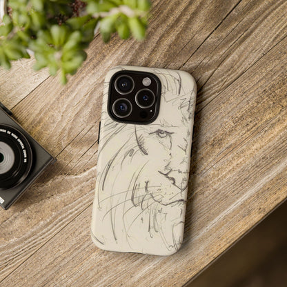 Flowing Lion Sketch phone case | Wildlife Art | Tough Cases