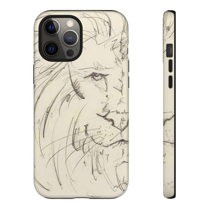Flowing Lion Sketch phone case | Wildlife Art | Tough Cases