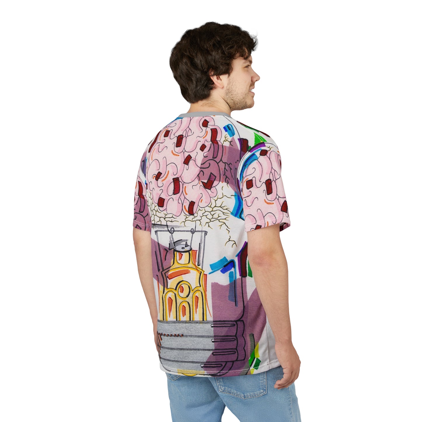 Head Light Illustration Tee | All-Over Print Cut & Sew Shirt